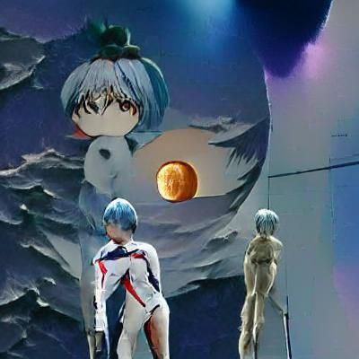 Rei Ayanami Silhouette Behind the Moon