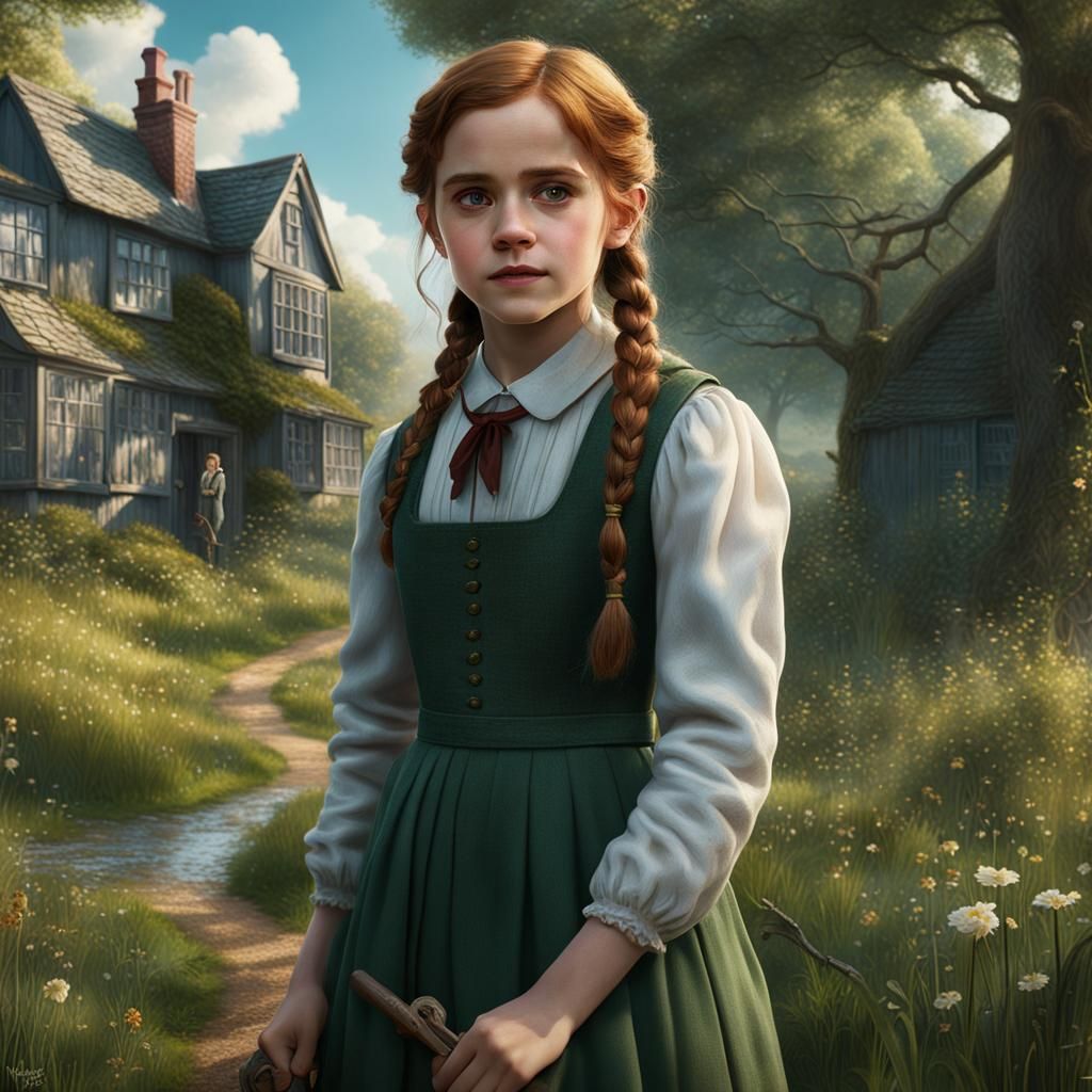 Hermione as Anne of Green Gables: Detailed Matte Painting