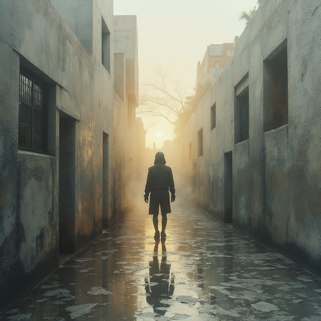 Surreal Ashlar Cityscape at Dawn