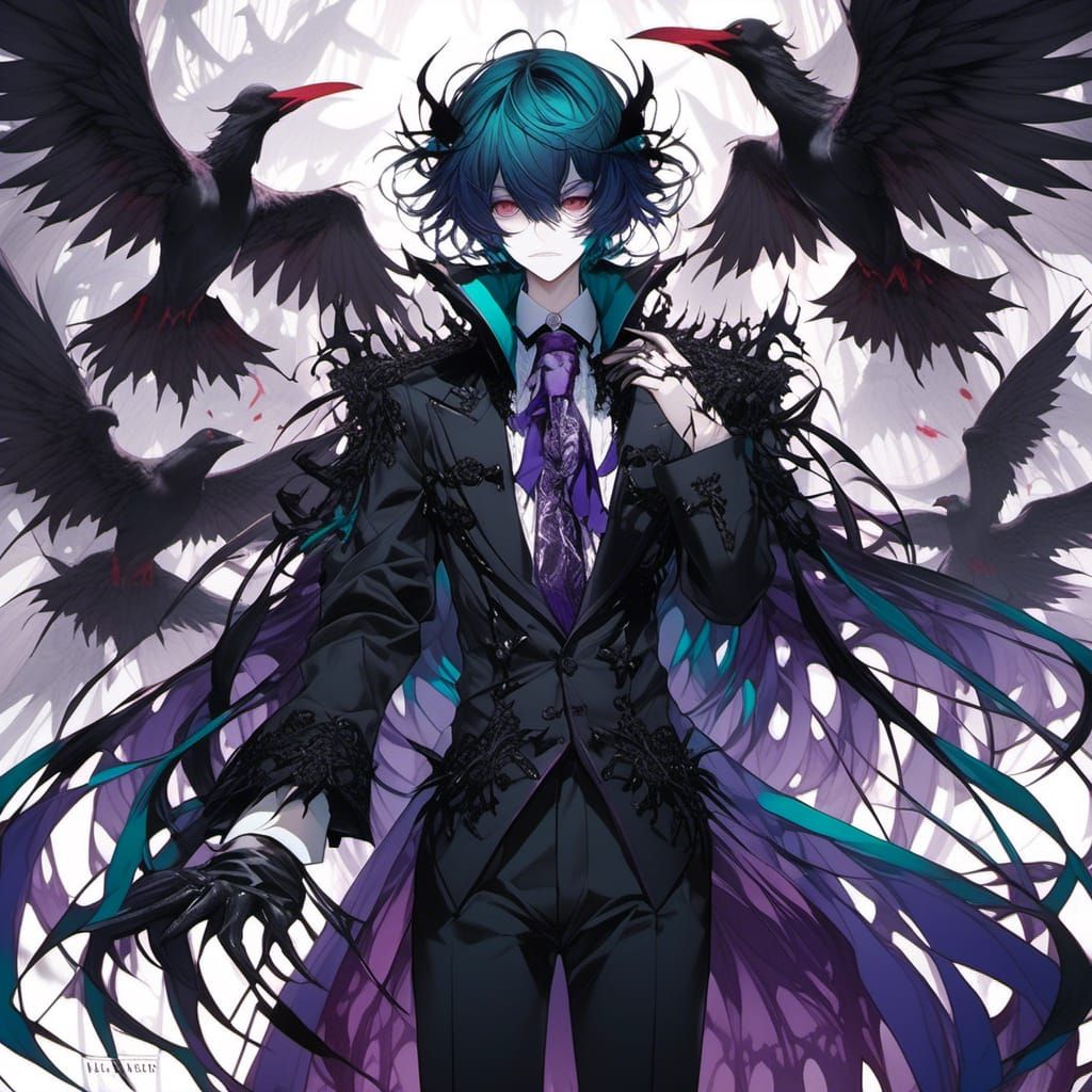 Shonen Crow Man in Anime Style