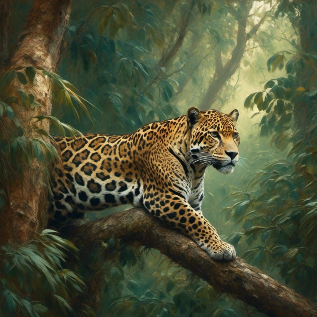 Majestic Jaguar in Jungle Habitat