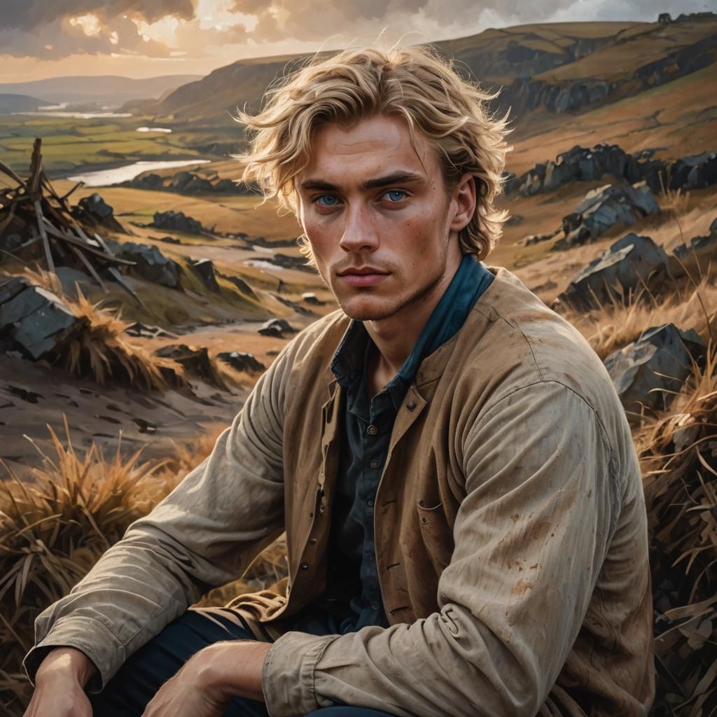 Mystical Irish Man in Moody Realism Style