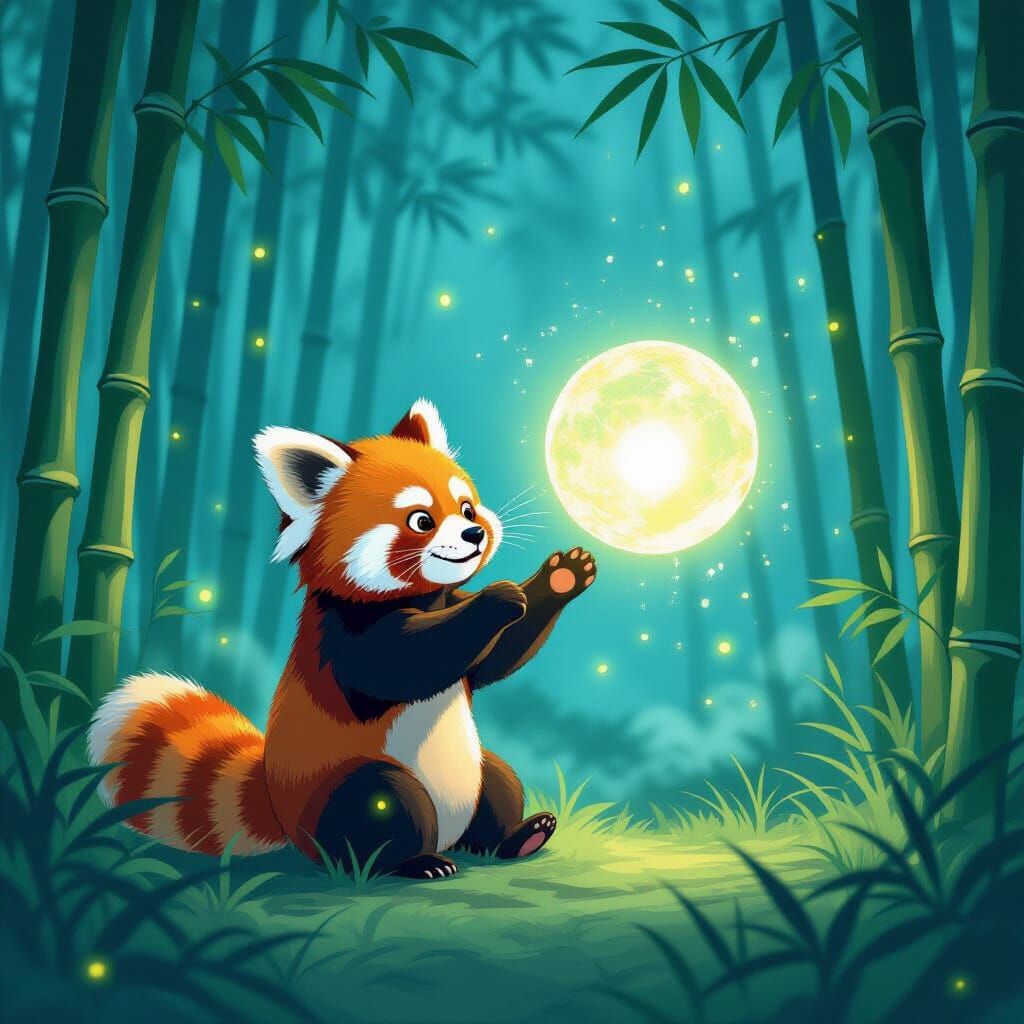A mischievous red panda