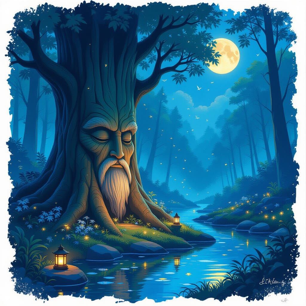 Enchanted Forest Guardian: Ethereal Fantasy Art