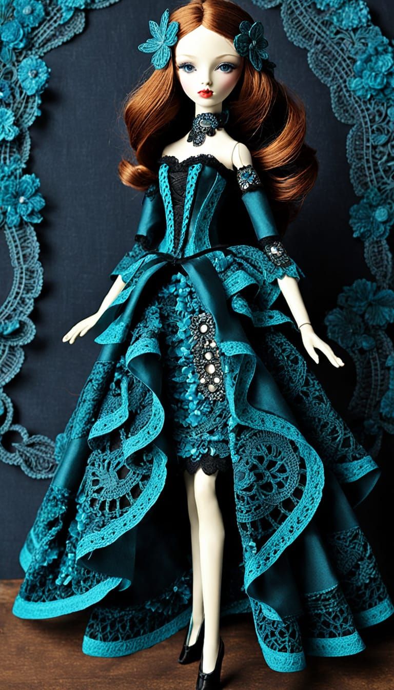 Zentangle Lace Doll in Amazon Style