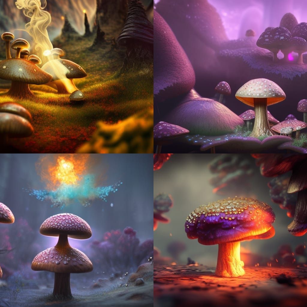 Diamond Mushroom Fantasy Art in Unreal Engine 5