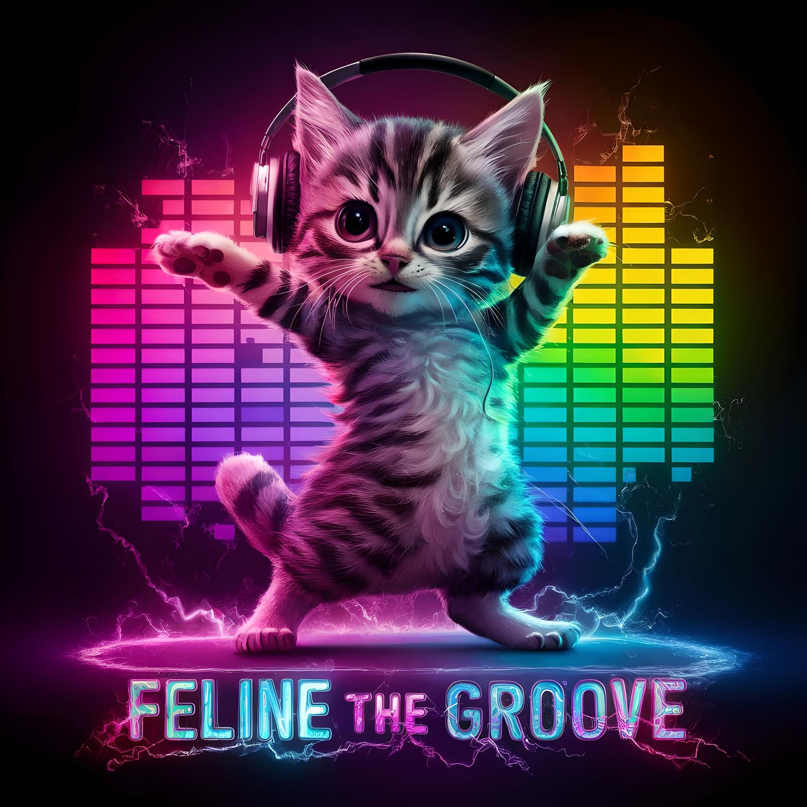 Neon Kitten Dances to the Groove