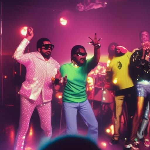 Rapper's Delight Music Video Scene with Disco Ball