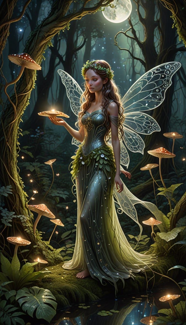 Ethereal Fairy Queen Reigns Over Whimsical Forest Realm