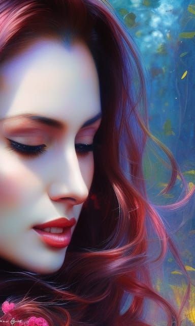 Red-Haired Cowgirl: Photorealistic Matte Painting in 8K