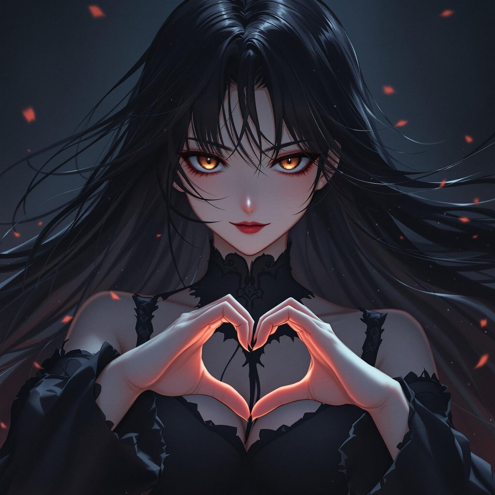 Elegant Anime Goddess Reaches for the Heart