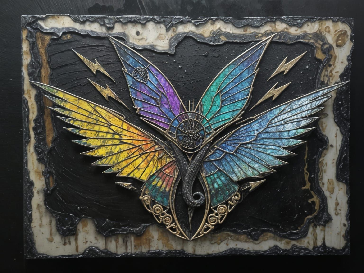 Prismatic Glass Shattering in 3D Layered Collage