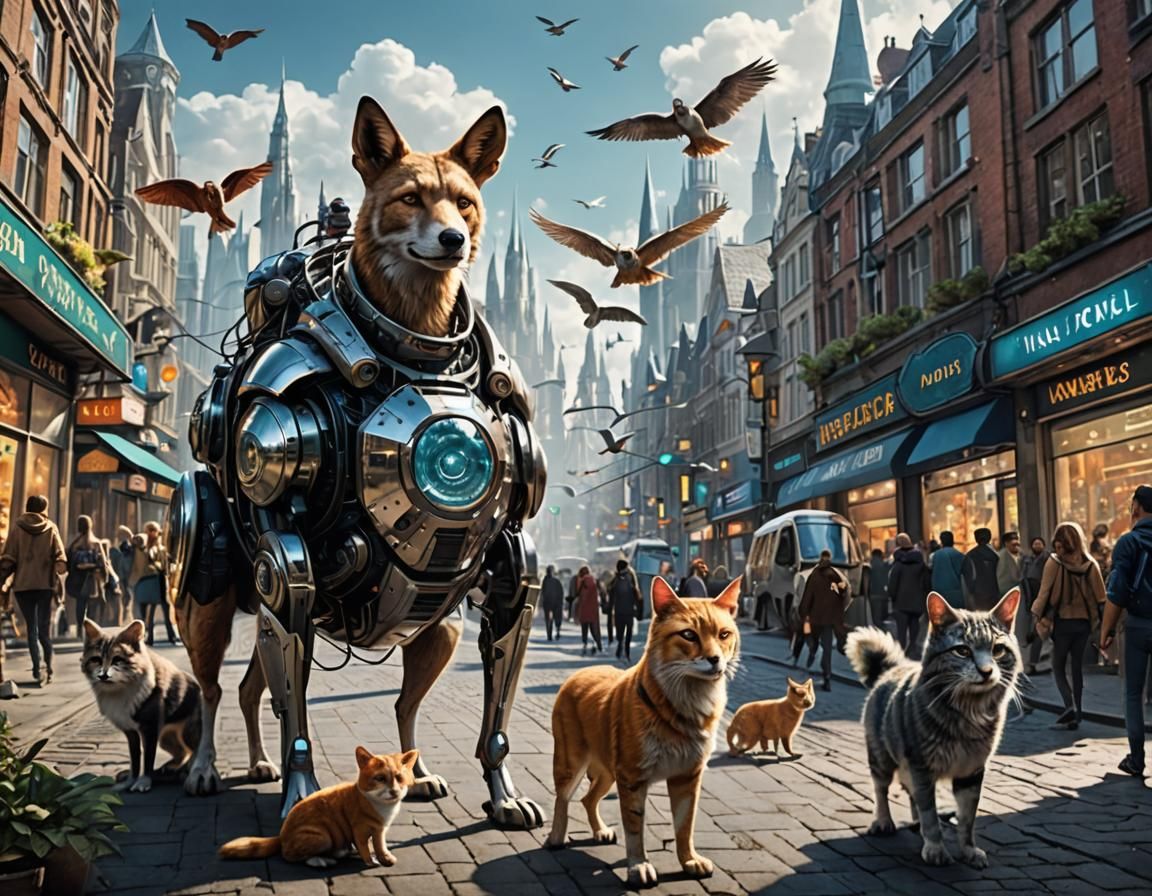 Animals Rule, Humans as Pets in Futuristic City