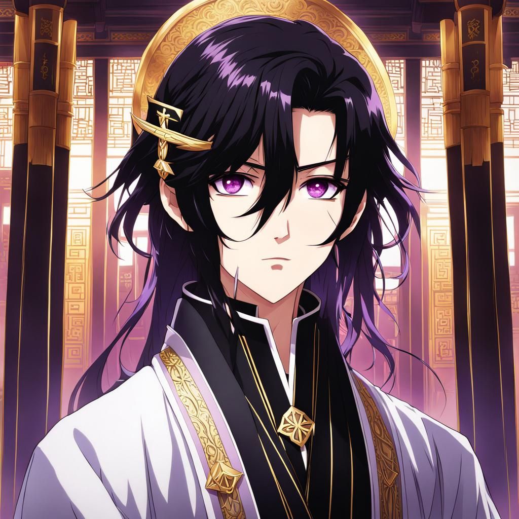 Androgynous Priest in Anime Key Visual Style