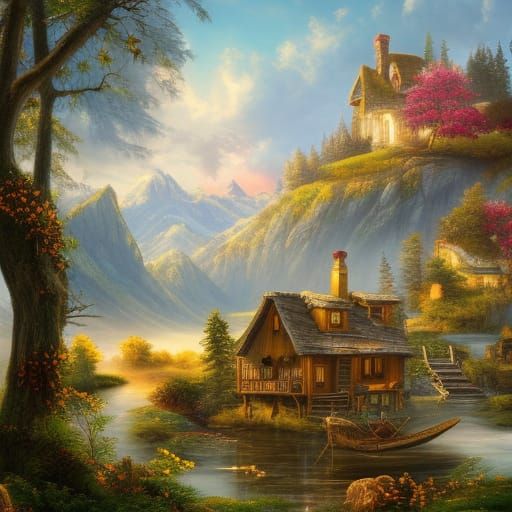 Cottagecore Fantasy Concept Art in 8k