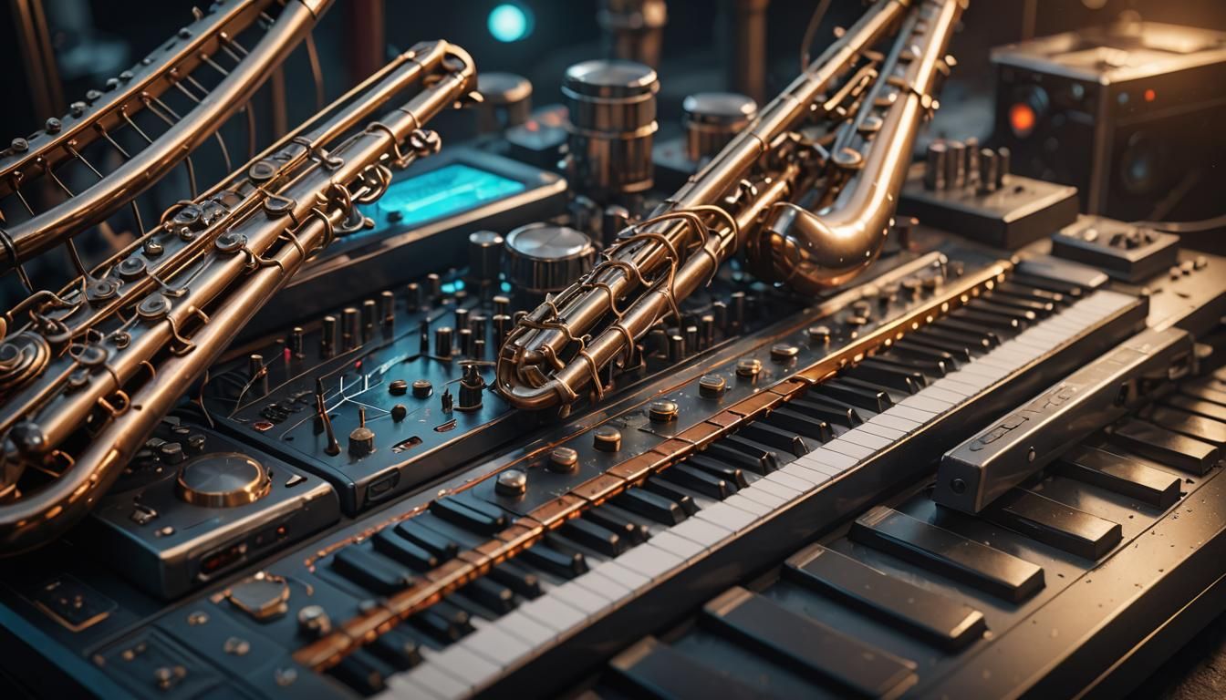 Futuristic Instruments in Detailed Digital Art