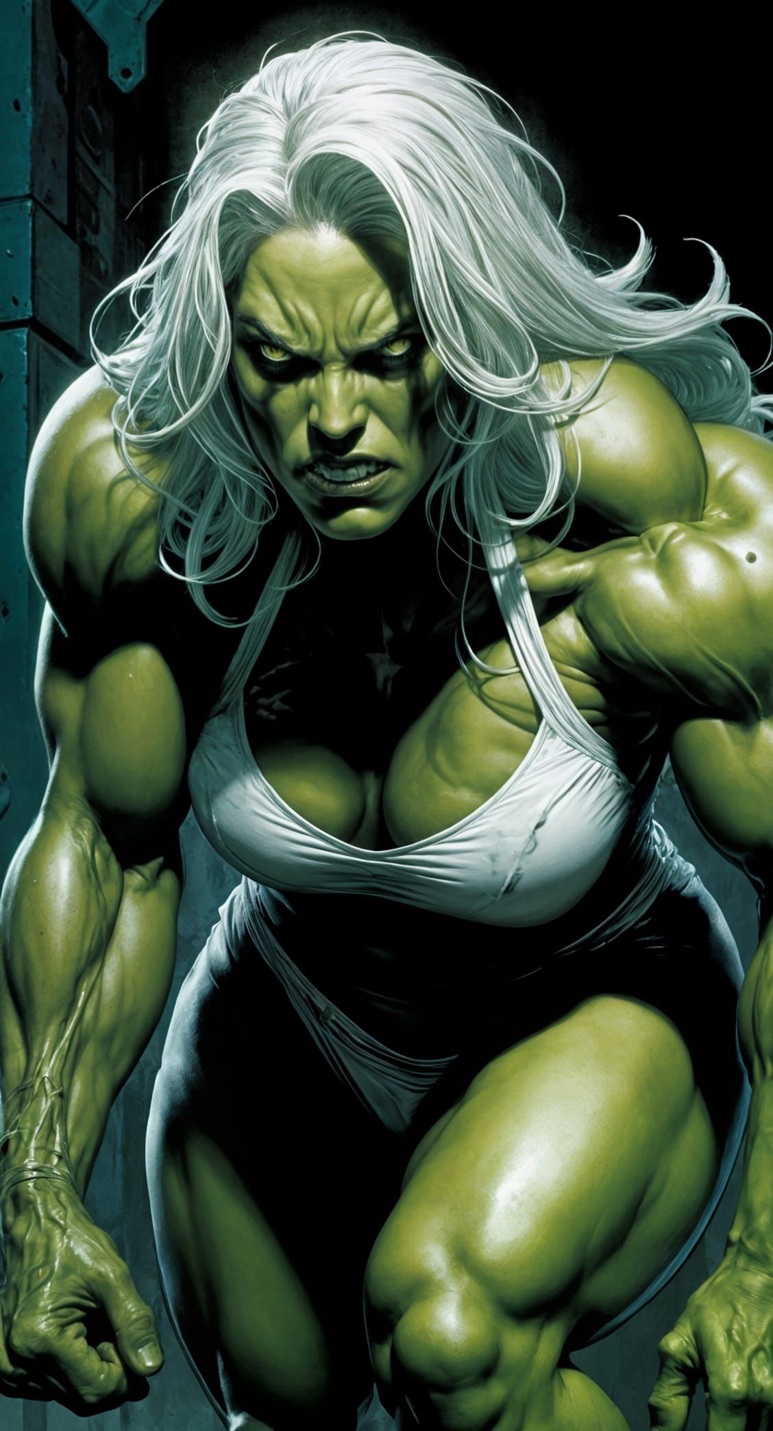 Muscular She Hulk with Intricate Lighting