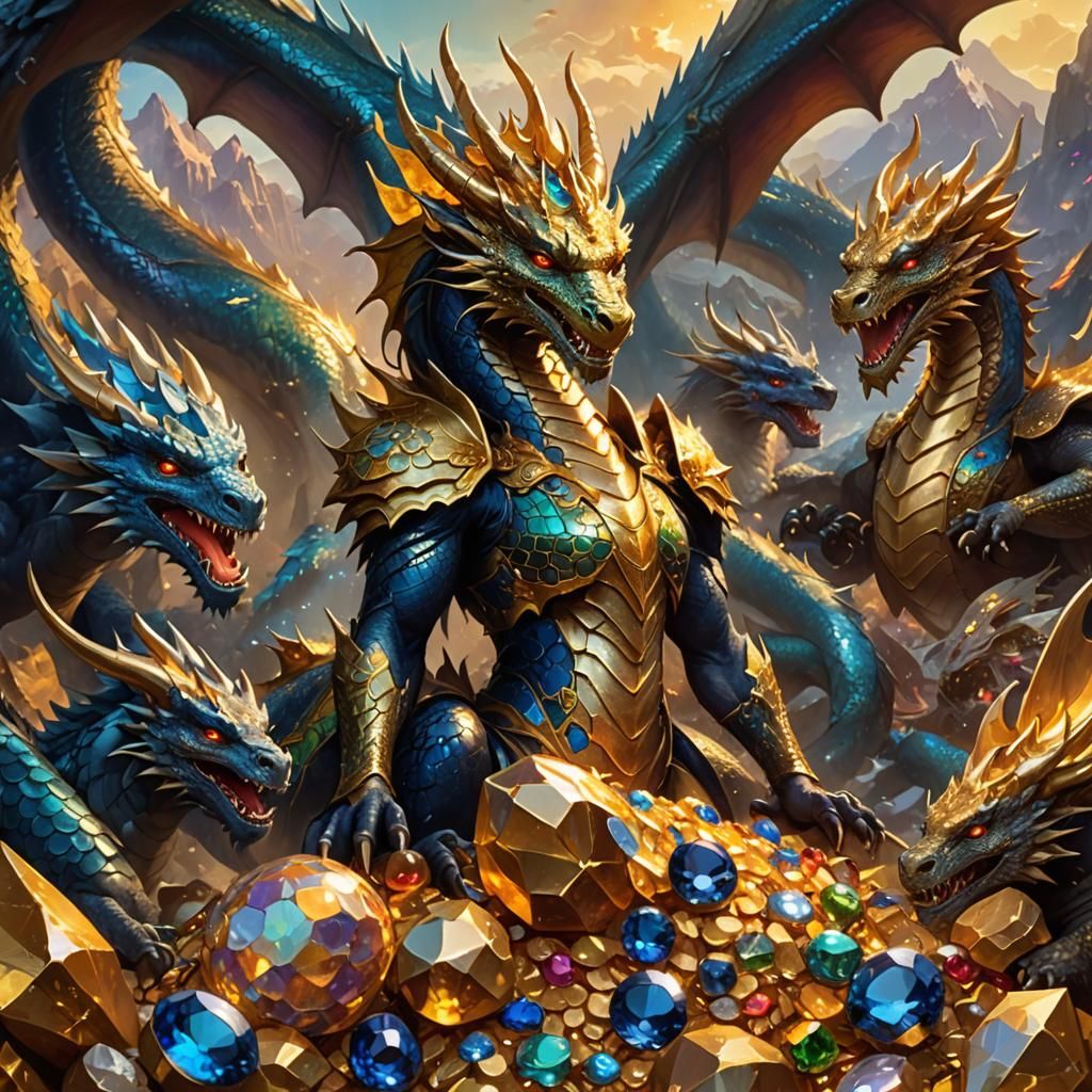 Dragon Queen on Gold Mountain: Fantasy Splash Art