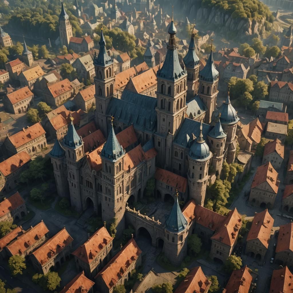 Fantasy Medieval Kyiv Capital in Slavic Style