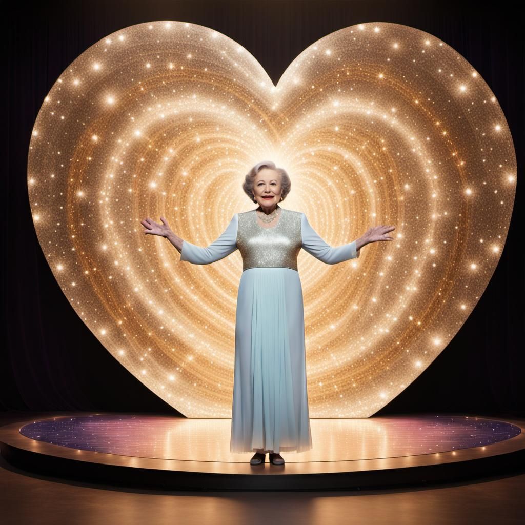 Cosmic Dreamscape Odyssey of Betty White on Stage
