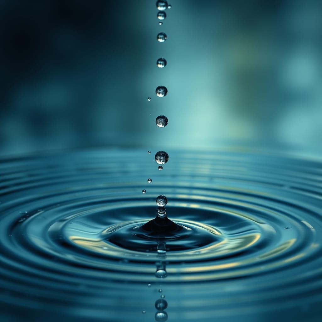 Ethereal Water Cycle Scene with Ripples