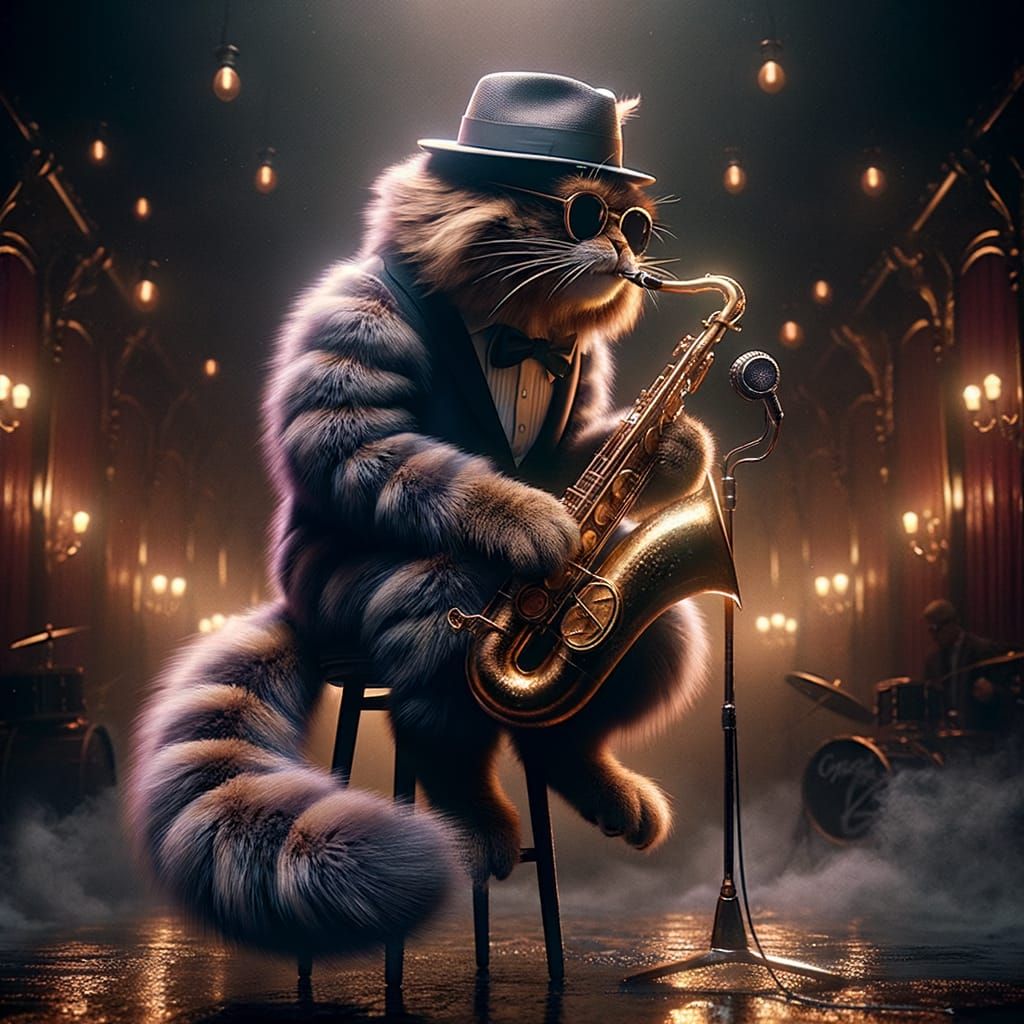 Animals Playing Jazz ( Jazz Cat )