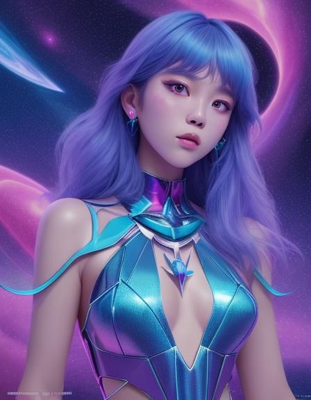 L BNK48 Holographic Astral Cosmic Illustration