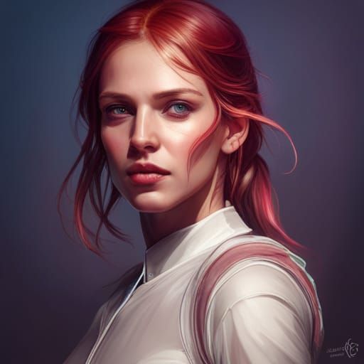 Futuristic Portrait in Art Nouveau Style