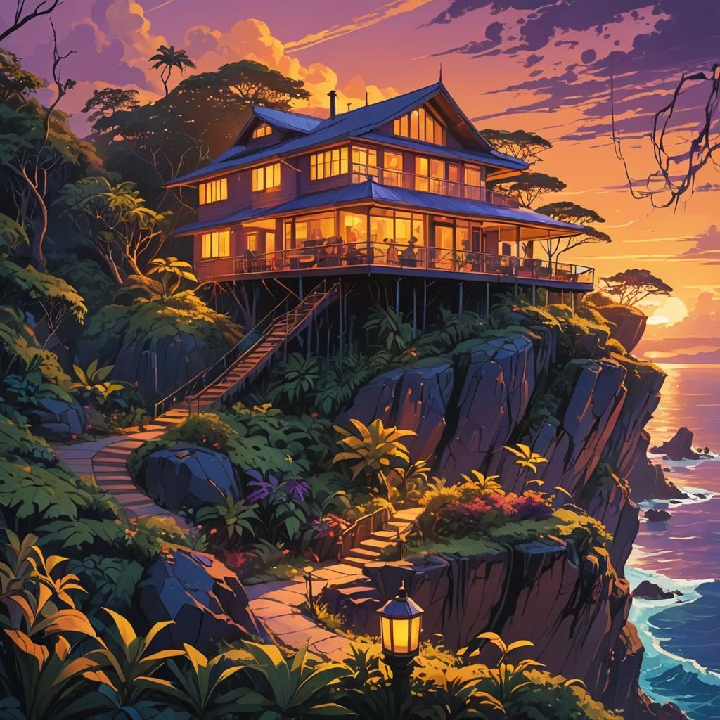 Magical Hawaii House at Sunset, Concept Art