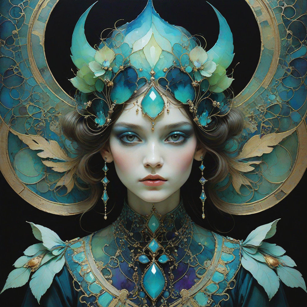 Surreal Liquid Artwork in Triadic Colors