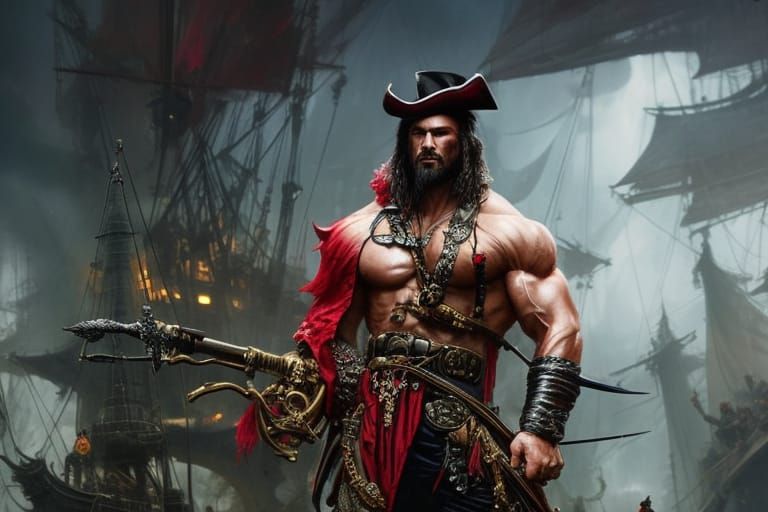 Detailed Pirate Monster in Fantasy Art Style