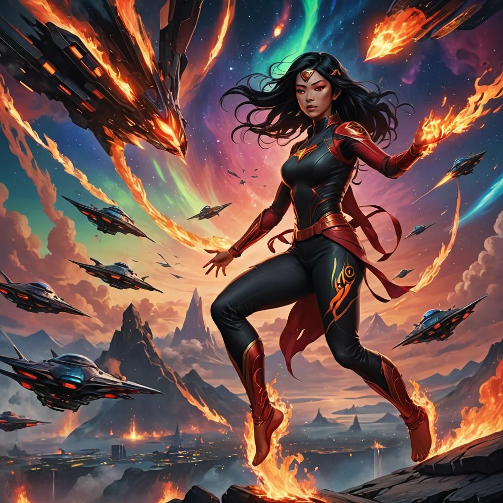 Japanese inspired superhero, karate queen.