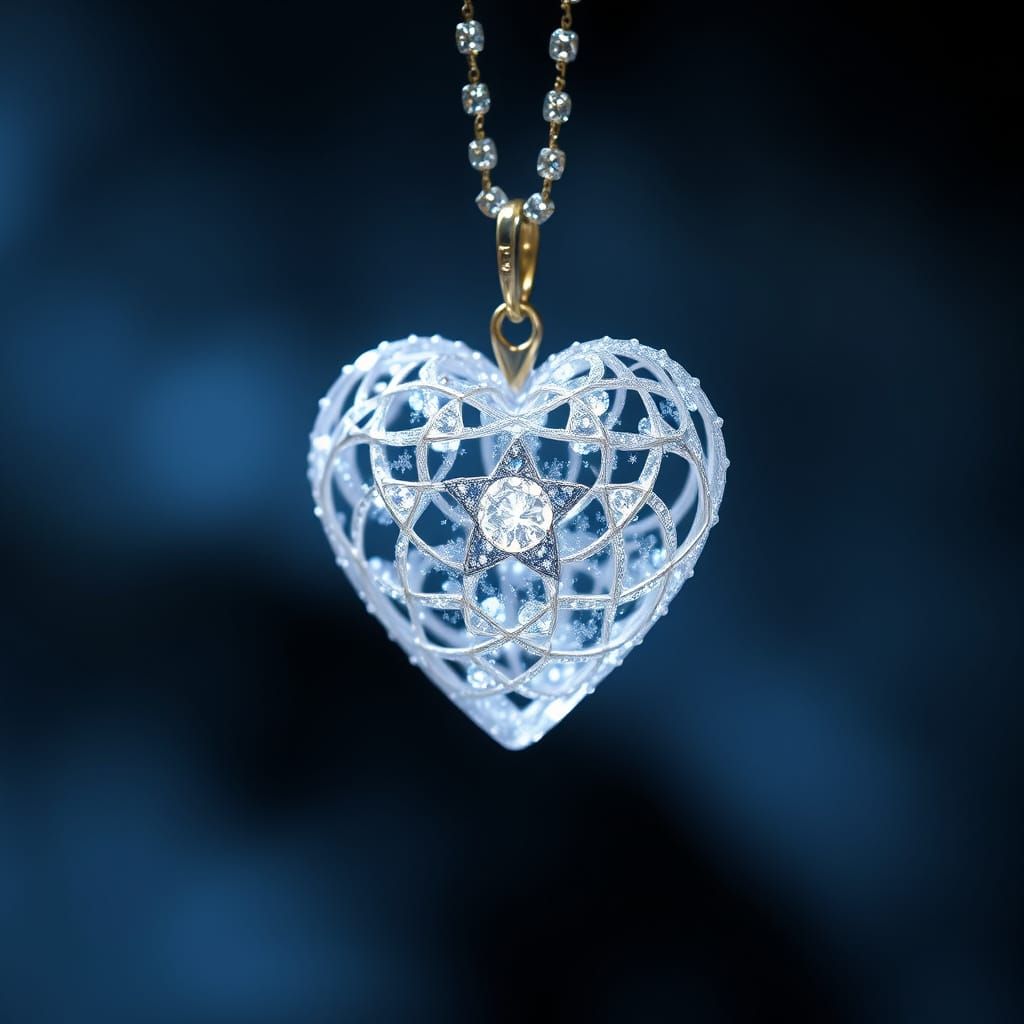 Ethereal Starlight Heart Pendant in Dreamy, Cosmic Style