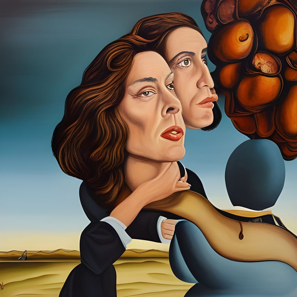 Kent Clark and Lois Lane in Surrealist Style