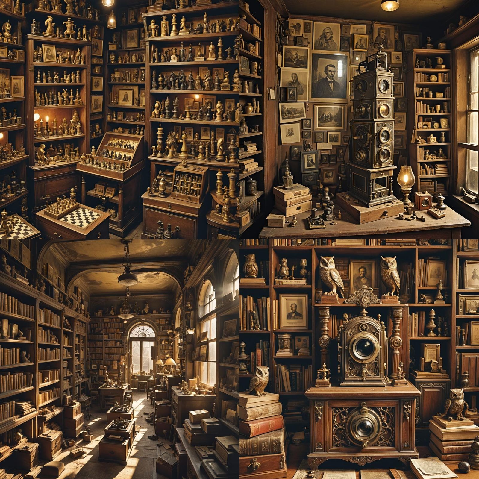 Dusty Antique Shop Interior with Box Camera