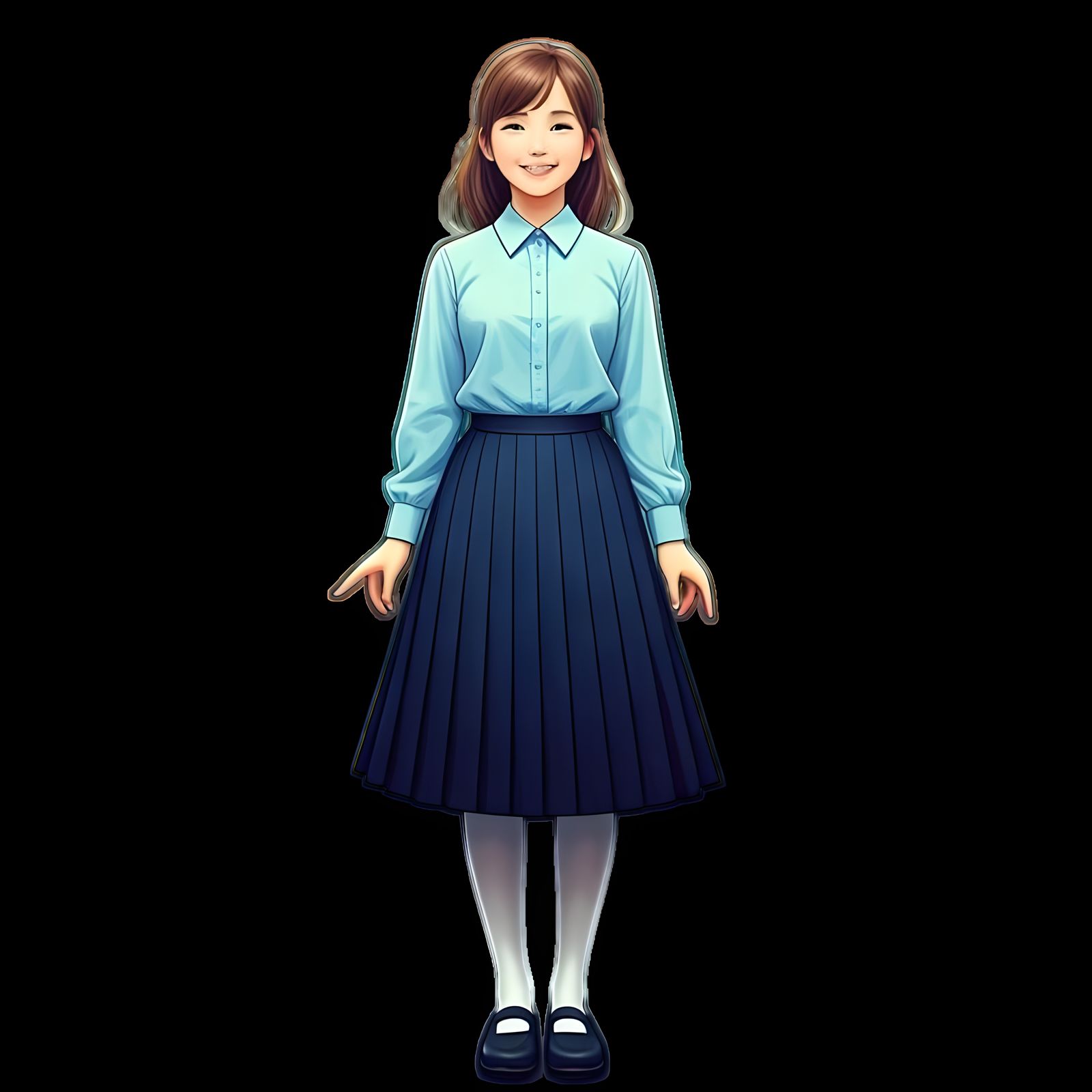 Girl with Ponytail in Detailed Matte Painting