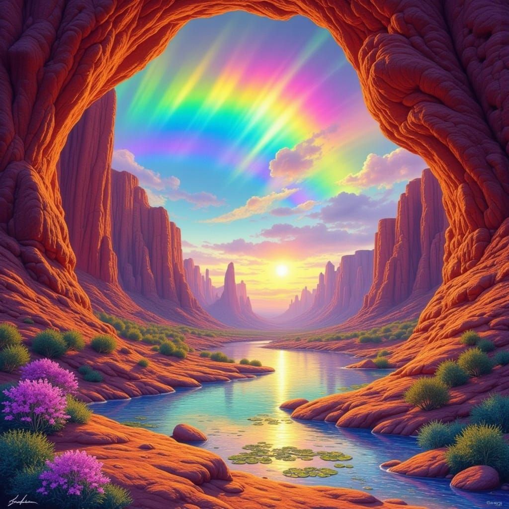 Arches 4  <lora:Rainbows:1.0>  Prompt by KaideusAkara@KaideusAkara