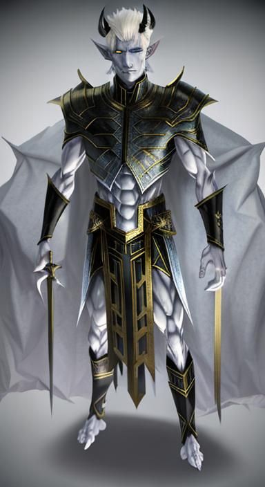 Icy Wight Demon Portrait with Platinum Hair