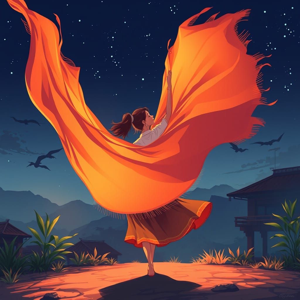 “Dance like a Indonesian scarf caught in the wind”