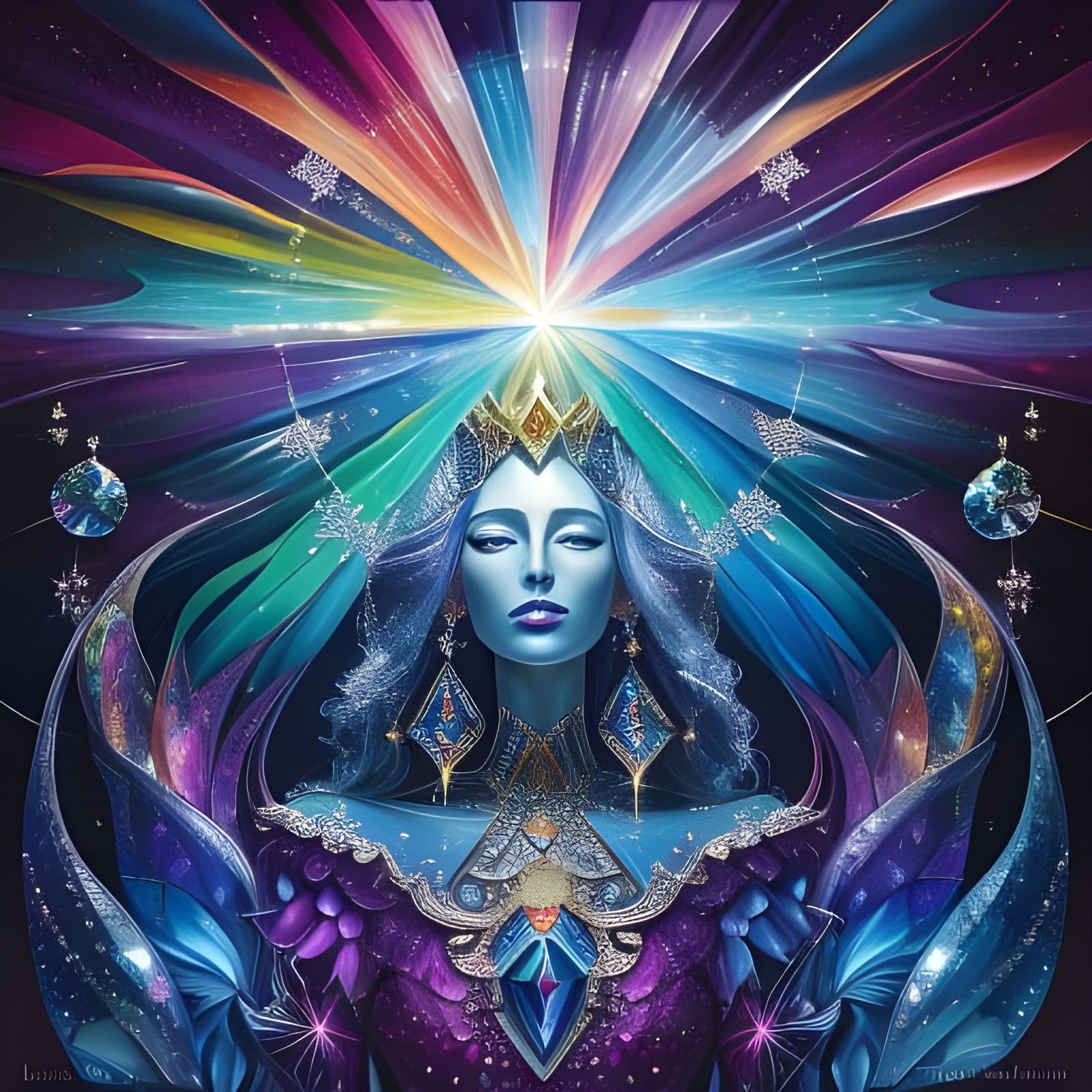 Surreal Diamonds Floating in Vibrant Colors