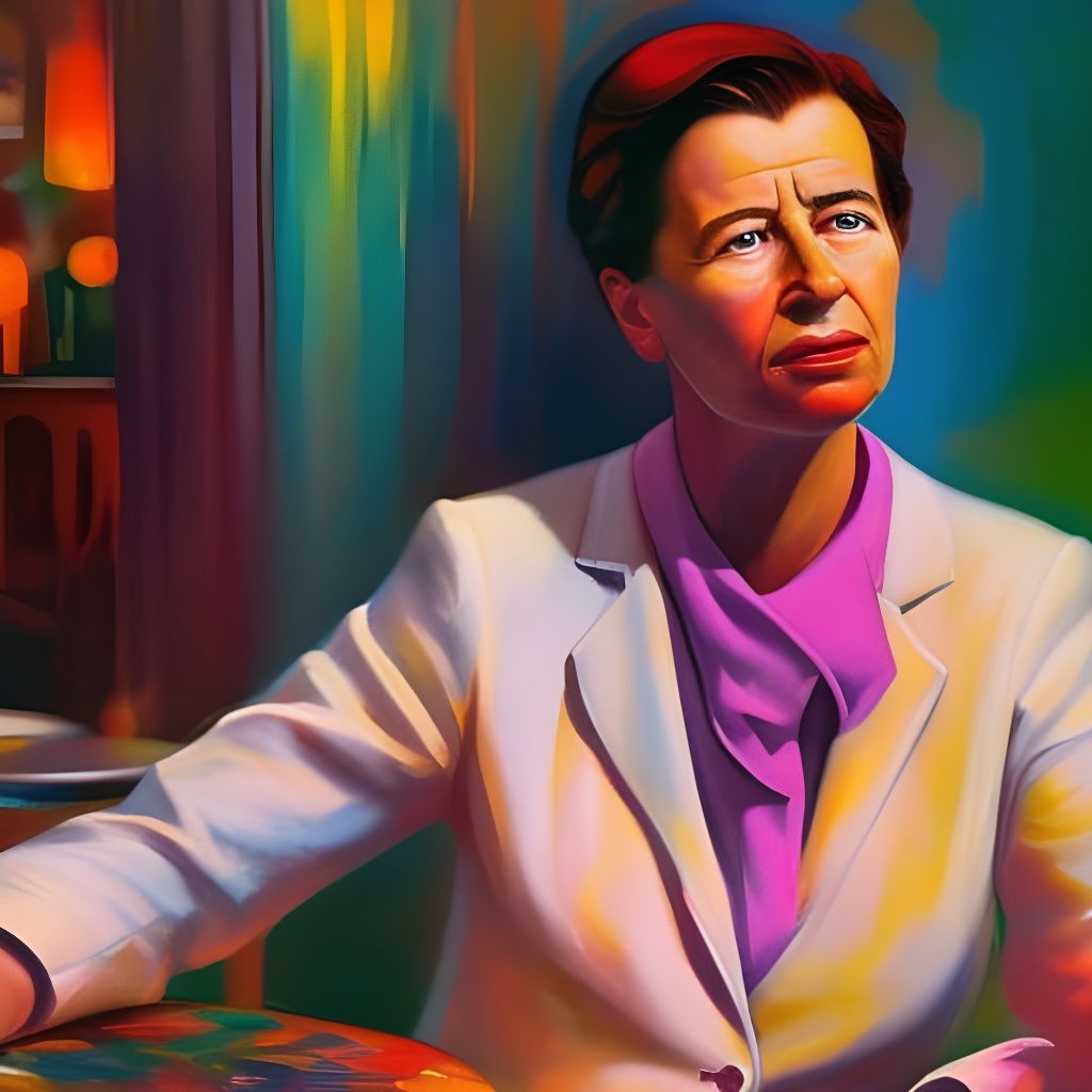 Simone de Beauvoir: Existential Crisis in Oil Painting