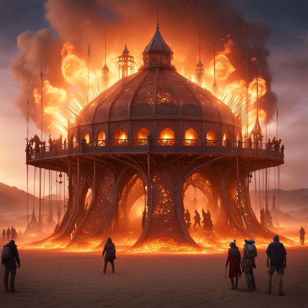 Burning Man Festival: Detailed Matte Painting