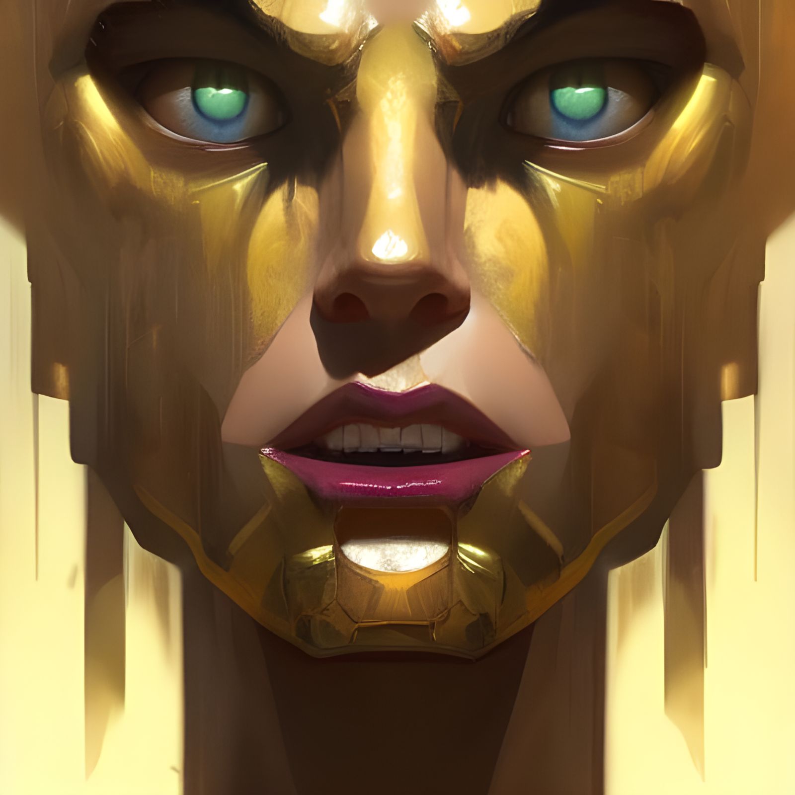 Intricate Portrait of Greed in Art Nouveau Style