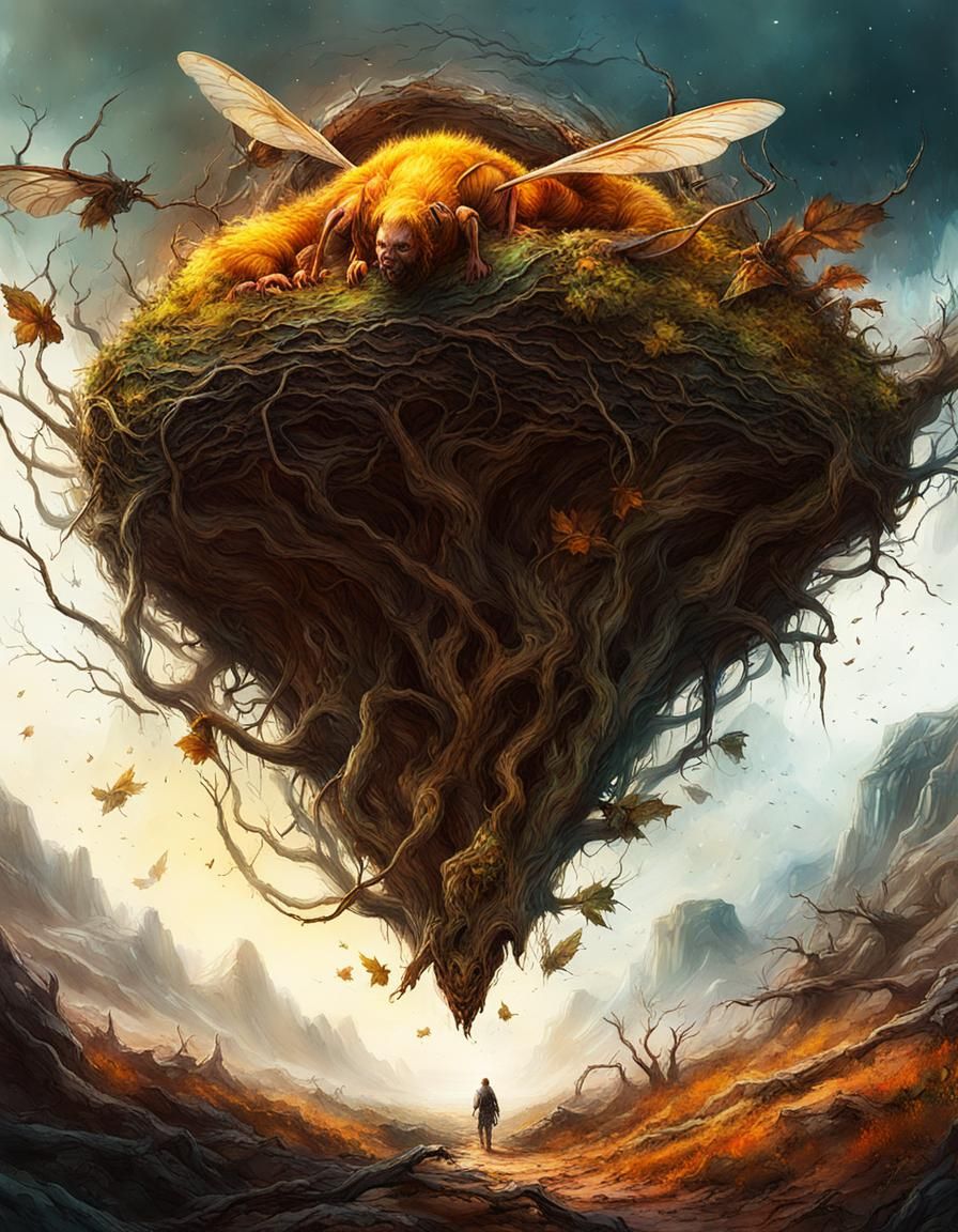 Body Horror Monster in Neon Wasteland