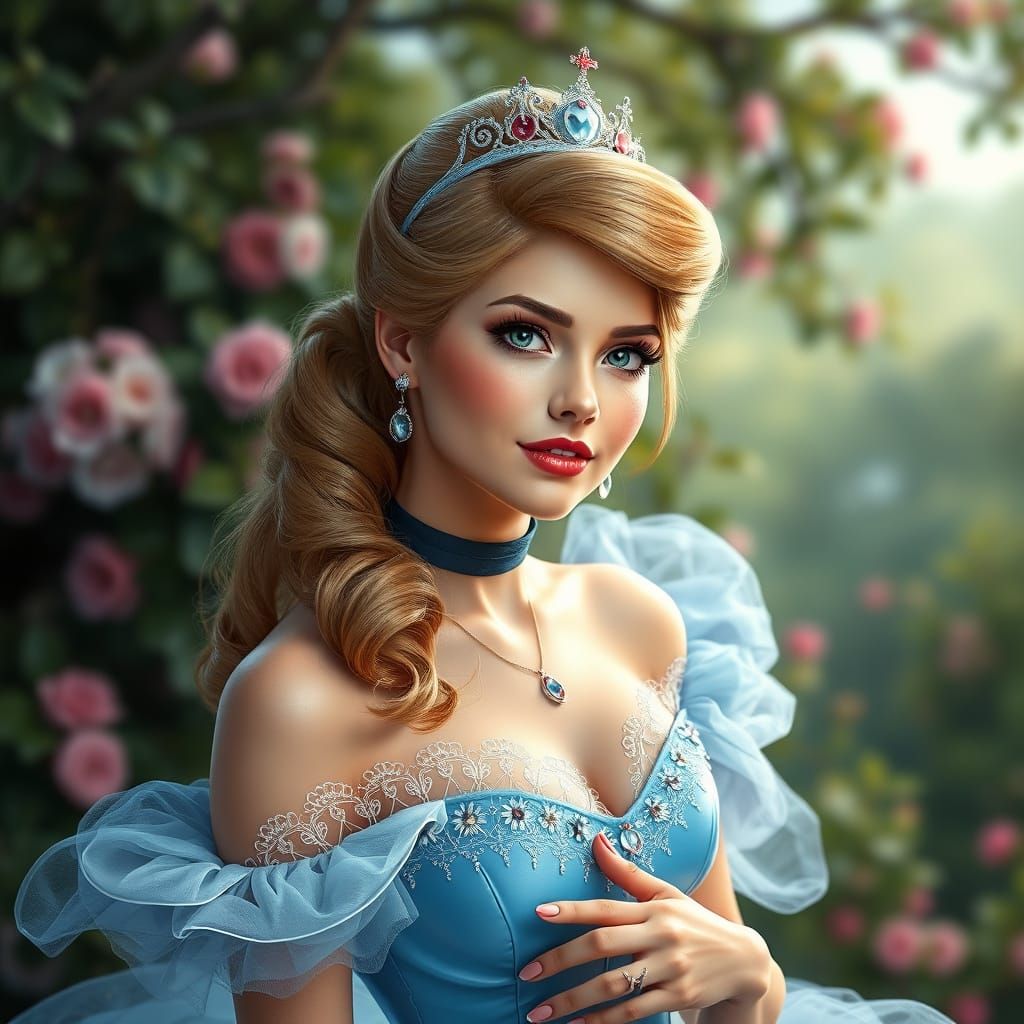 Hyperrealistic Pin Up Cinderella in Elegant Disney Princess ...