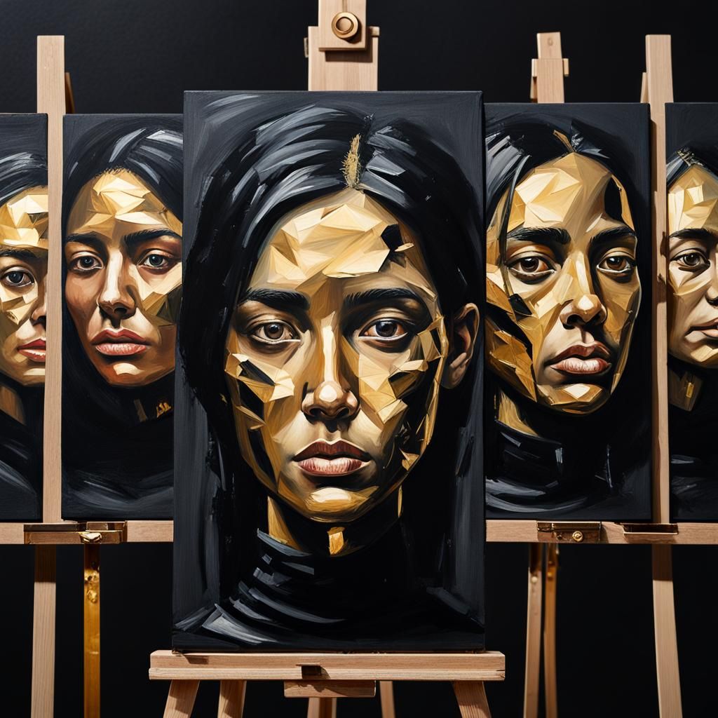 Recursive Faces Oil Painting with Hyper-Realism