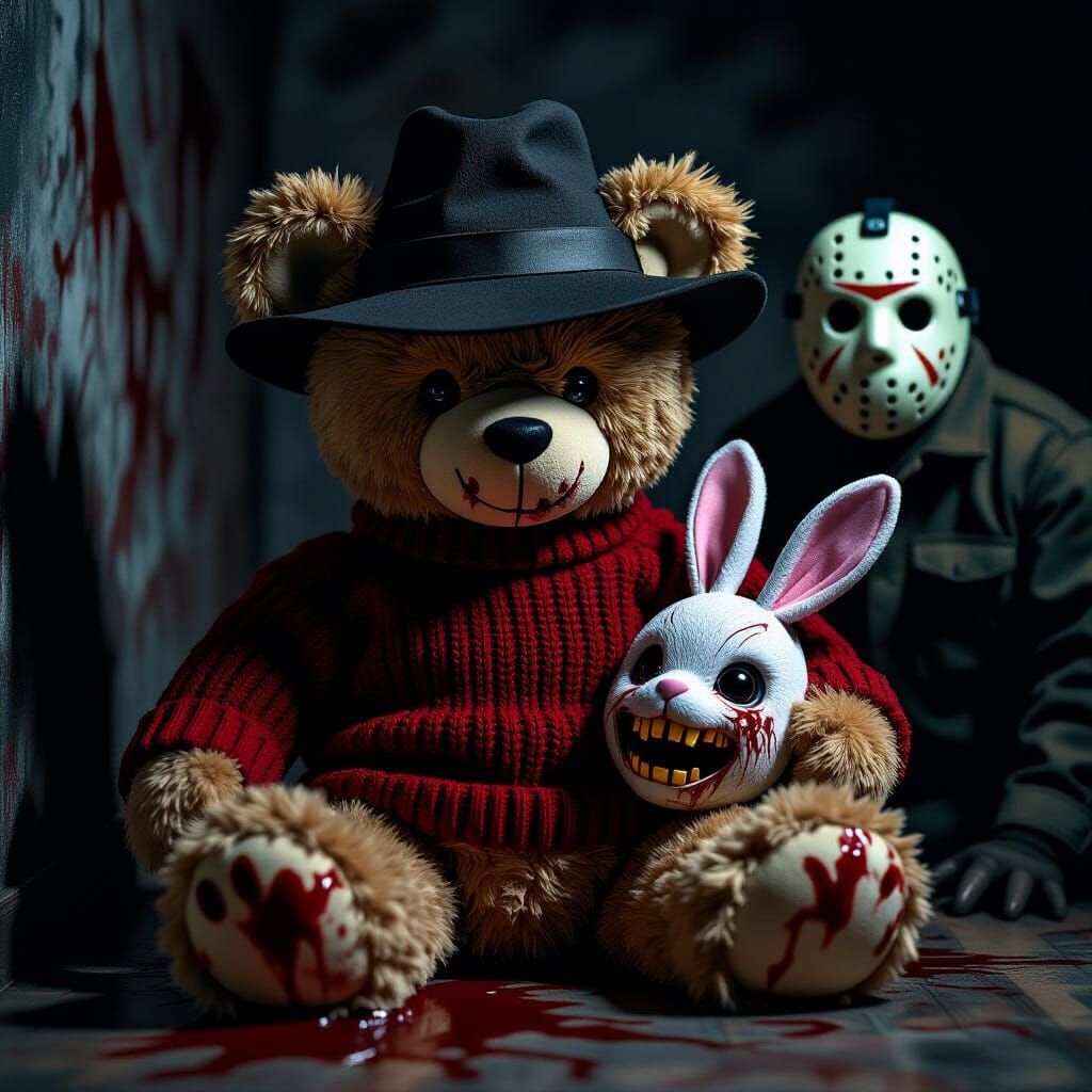Horror Icon Mashup: Freddie Krueger Bear with Michael Myers ...