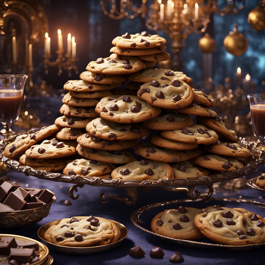 Chocolate Chip Cookies on an Elegant Party Table