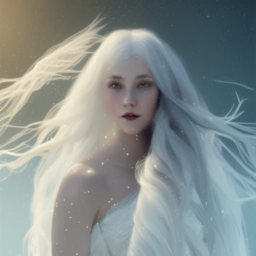 Ballerina Dances on Ice: Hyperdetailed Winter Portrait