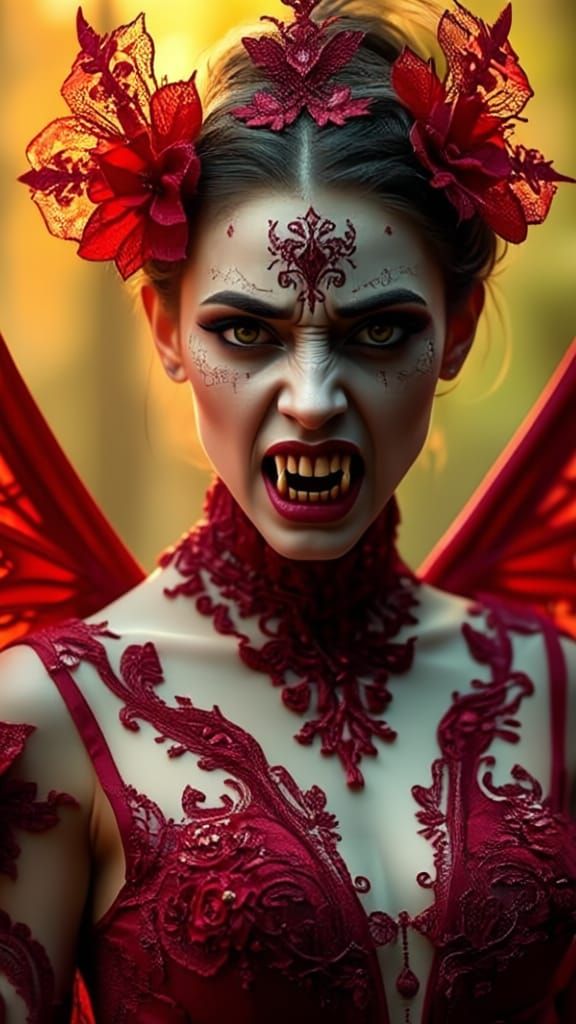 Vampire Creature with Aggressive Expression